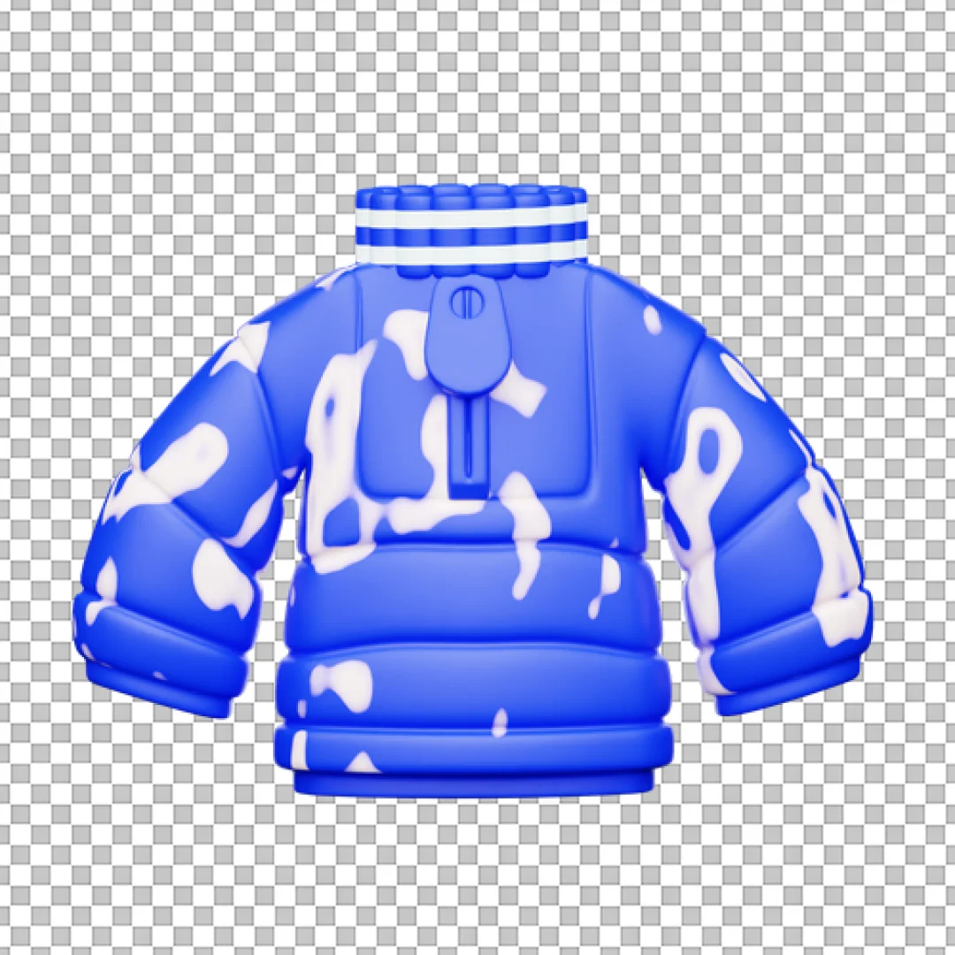 Patterned Blue Jacket 3D PNG