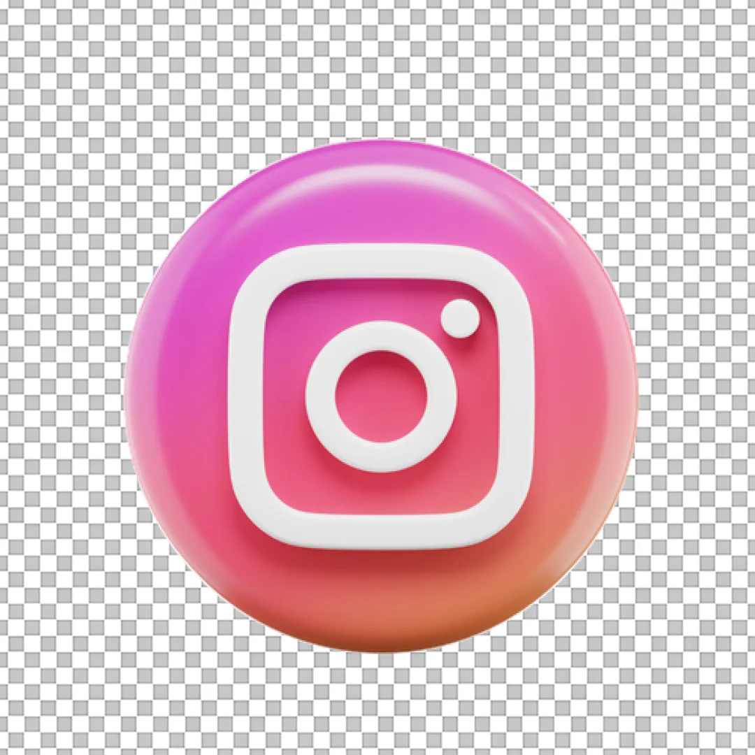 3D Round Instagram Logo Icon PNG