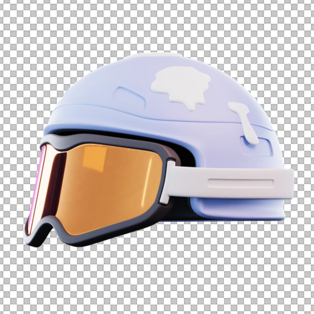 Ski Helmet Goggles 3D PNG