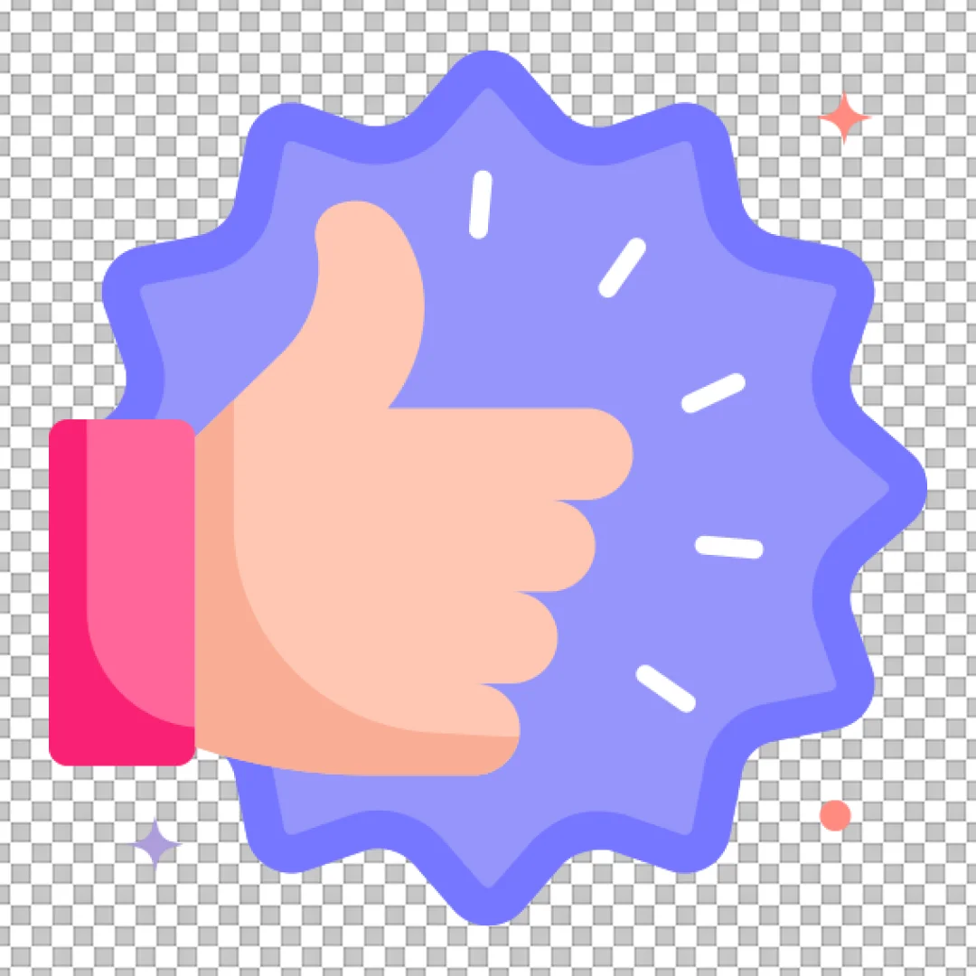Thumbs Up Icon Graphic for Like, Approval, and Best Quality