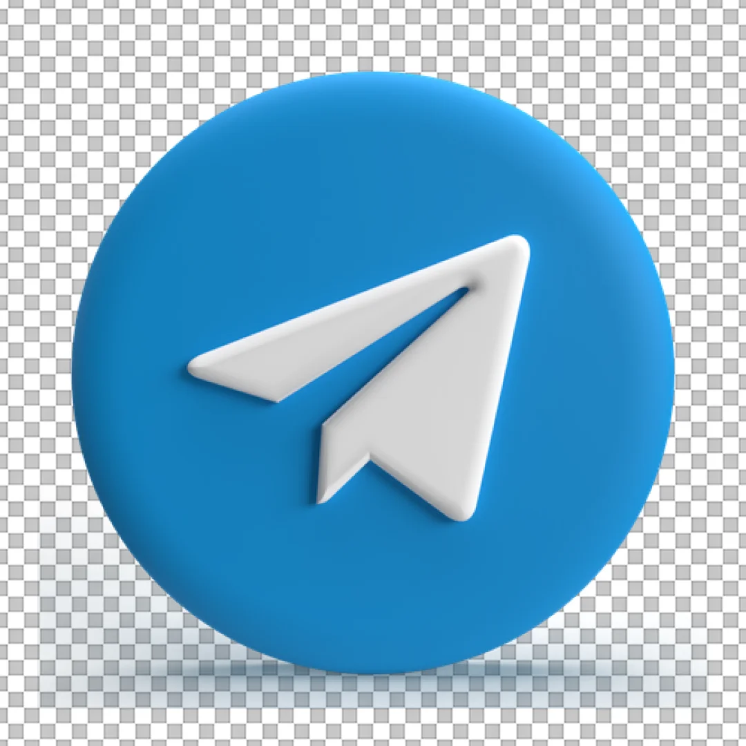 3D Blue Telegram Disc PNG