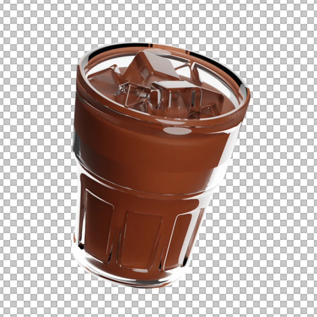 Faceted Glass With Dark Iced Coffee PNG