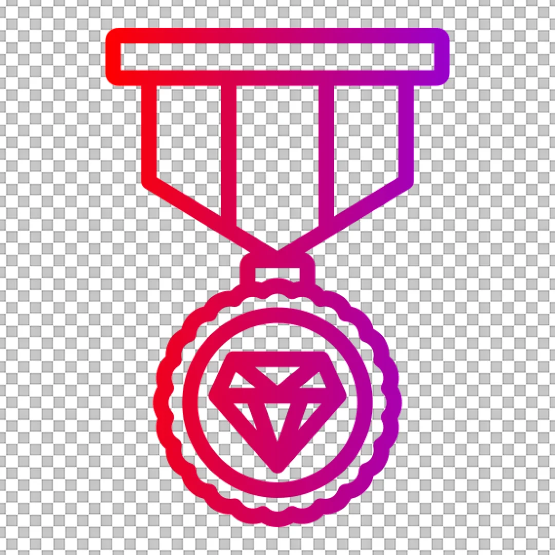 Vibrant Gradient Diamond Premium Medal Icon