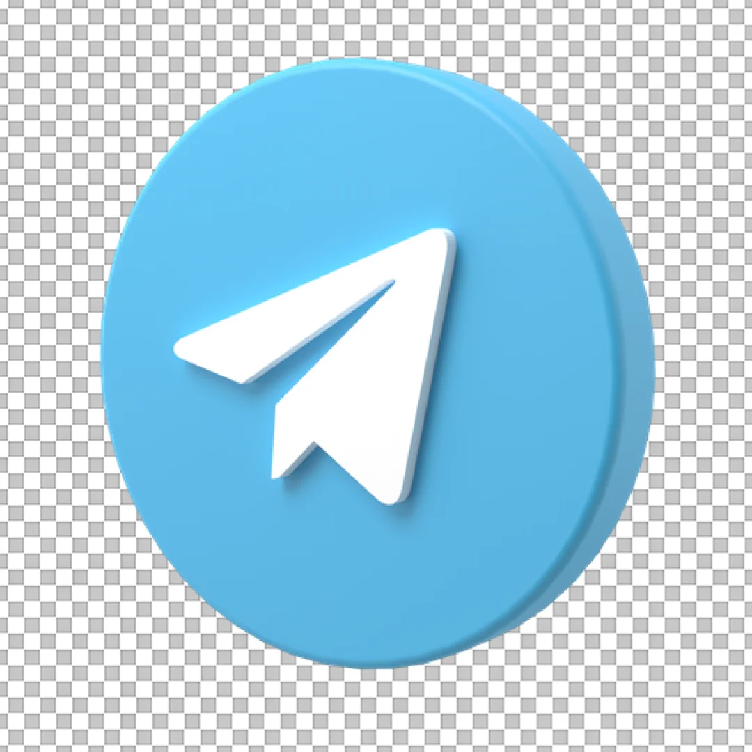 3D Circular Telegram Logo Icon PNG