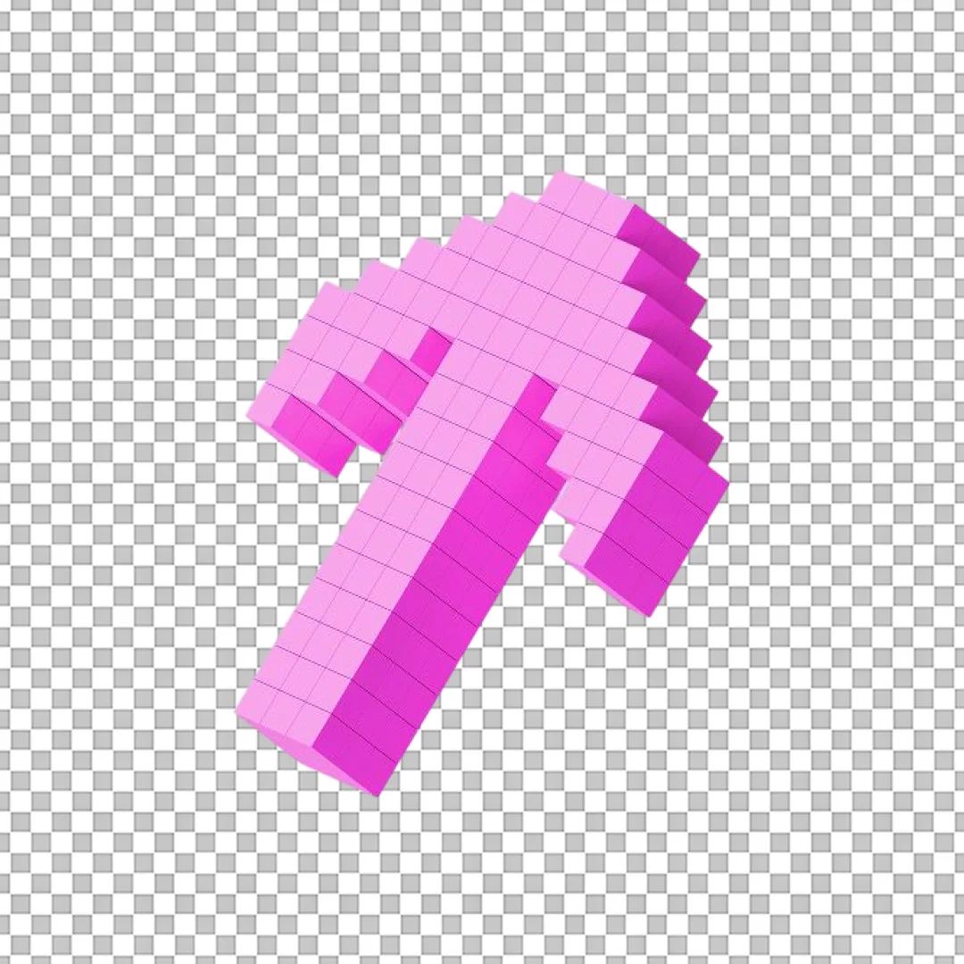 Pink Pixelated Arrow Icon PNG