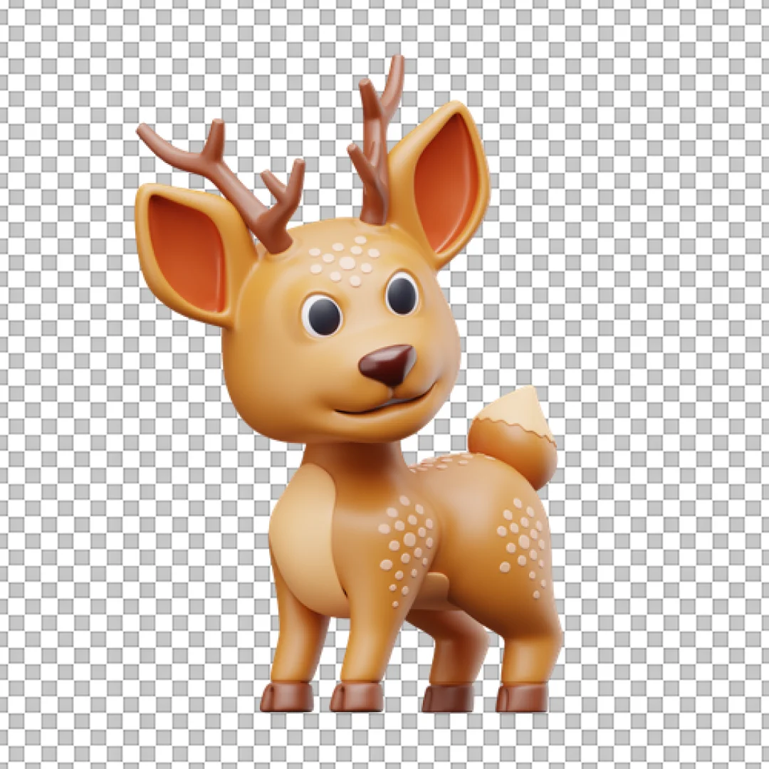 Cute Brown Deer Character PNG