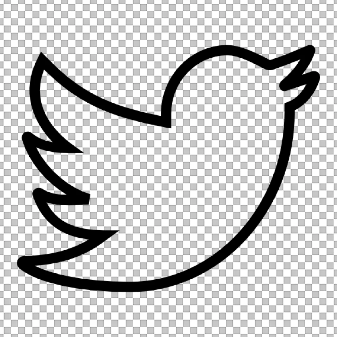 Minimalist Twitter Bird Outline Icon for Social Media
