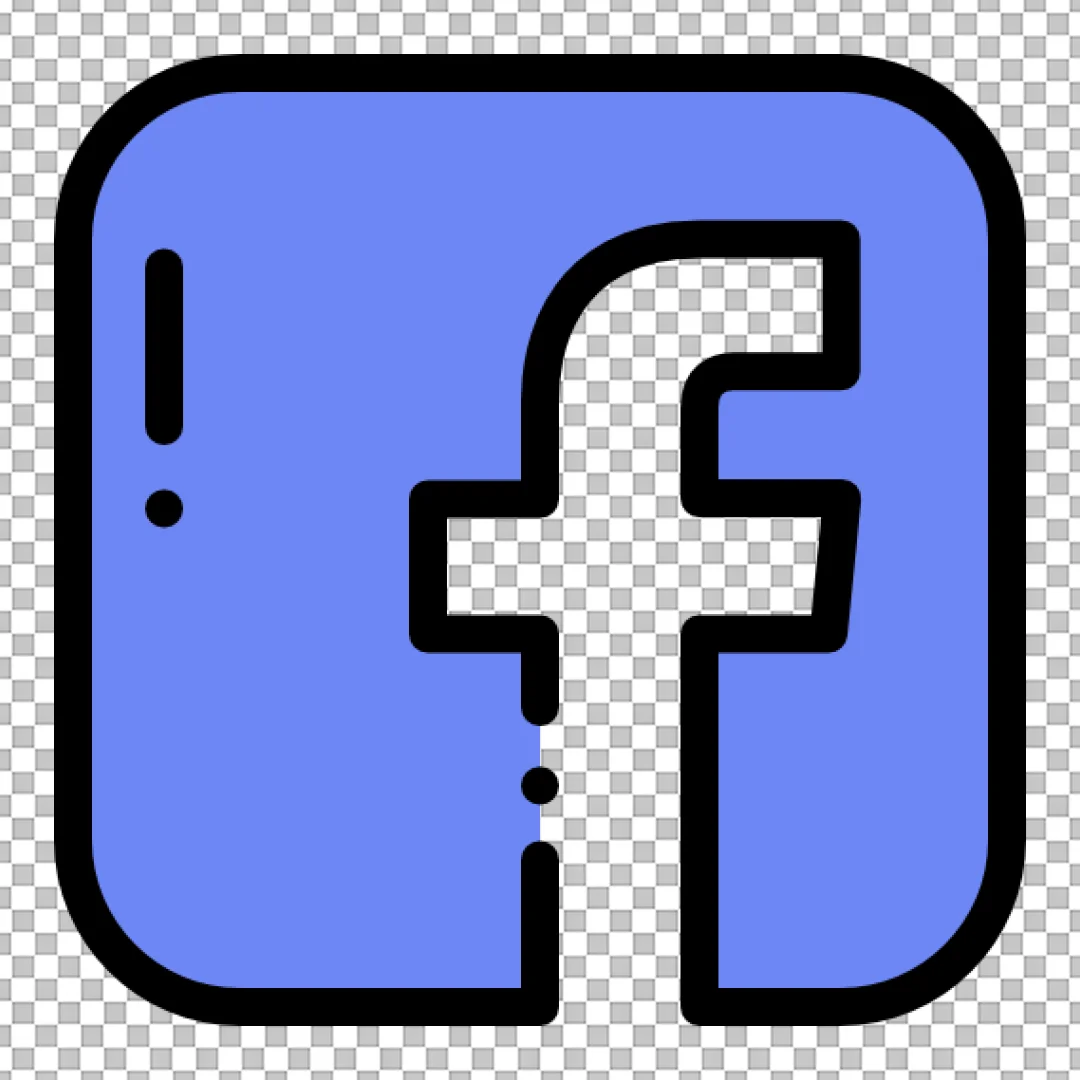 Stylized Facebook Logo Icon - Social Network Symbol
