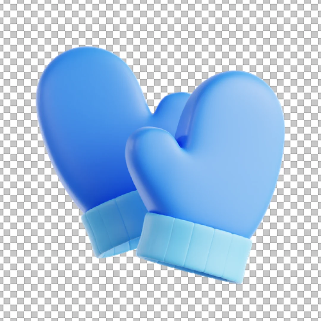 Light Blue Mittens 3D Illustration PNG