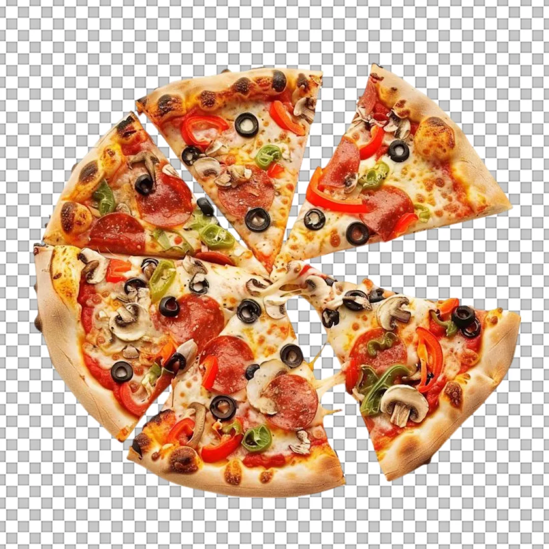 Separated Pizza Slices PNG