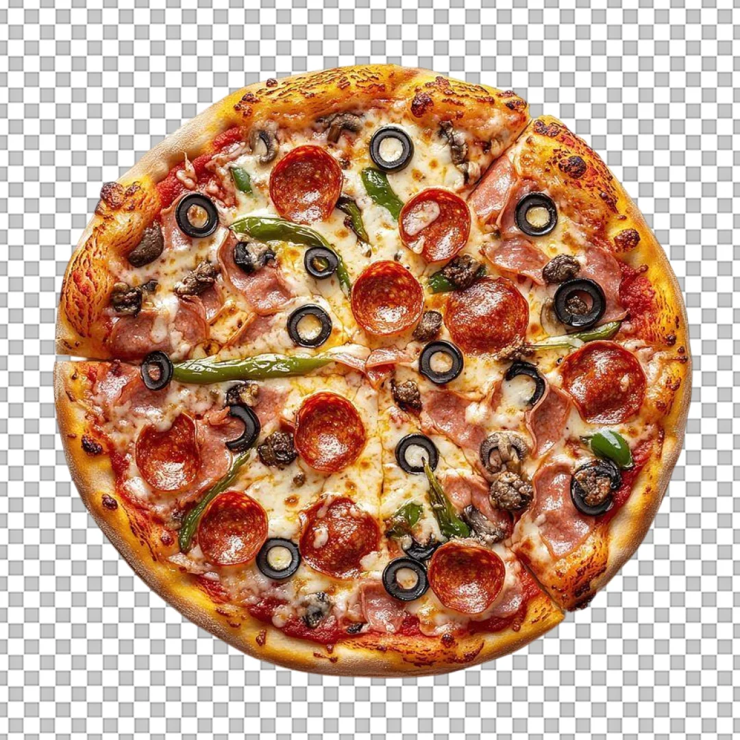 Combination Pizza with Green Peppers PNG