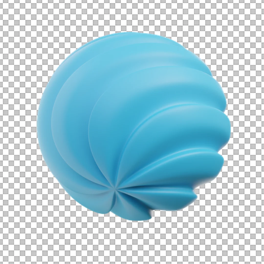 Abstract Blue Spiral Circle 3D Icon Rendering