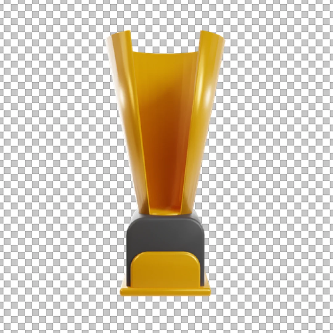 Stylized Gold Trophy 3D PNG