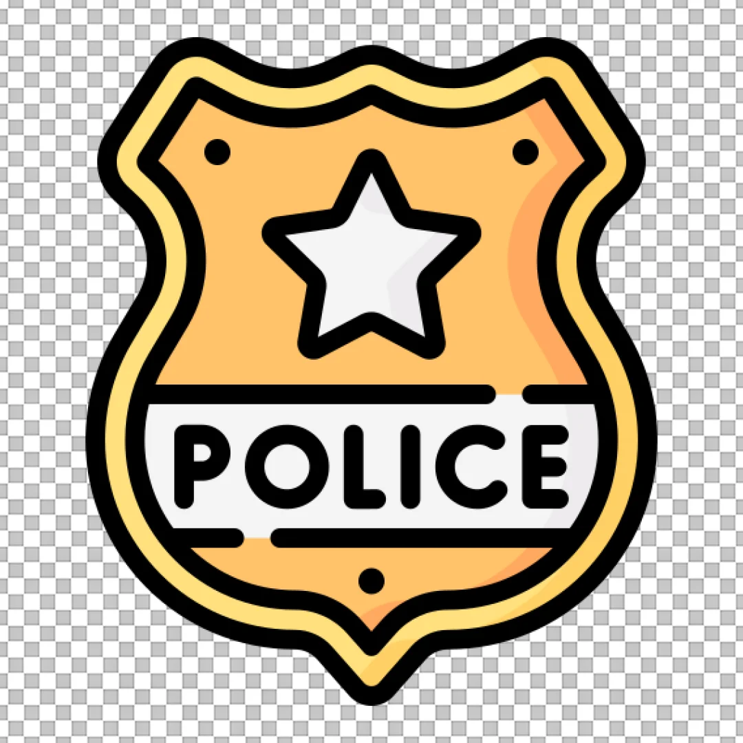 Police Badge Icon Illustration: Law Enforcement Shield Symbol