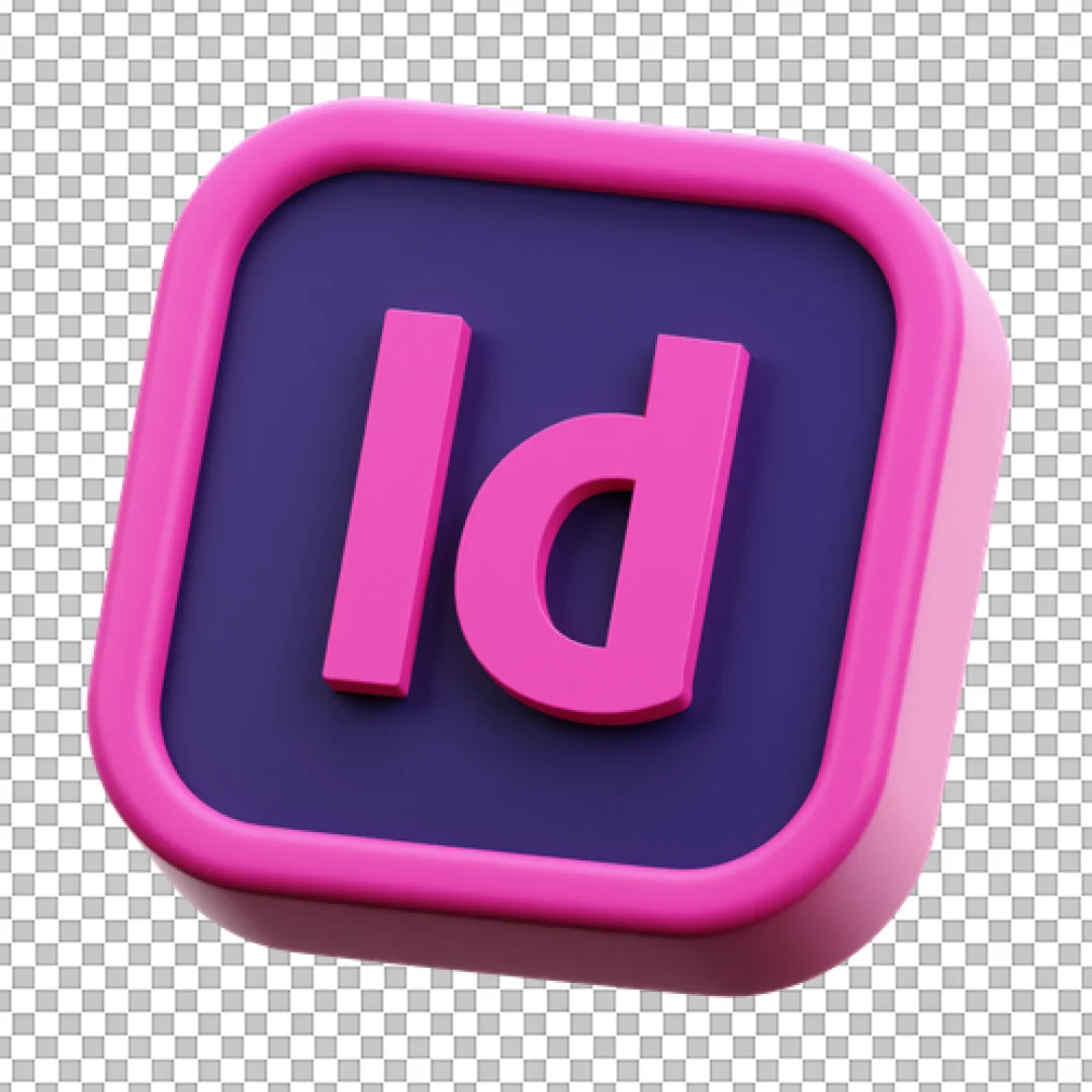 Purple 3D Adobe InDesign Icon PNG