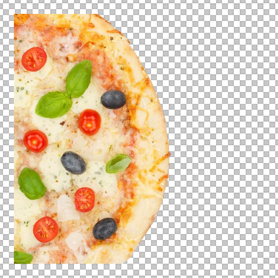 Tomato Olive Pizza Half PNG