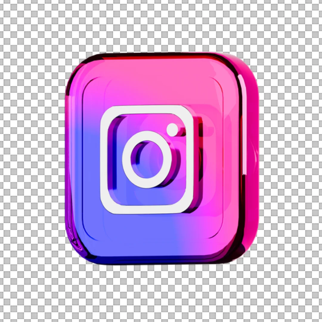 Neon Cyberpunk Instagram Logo PNG