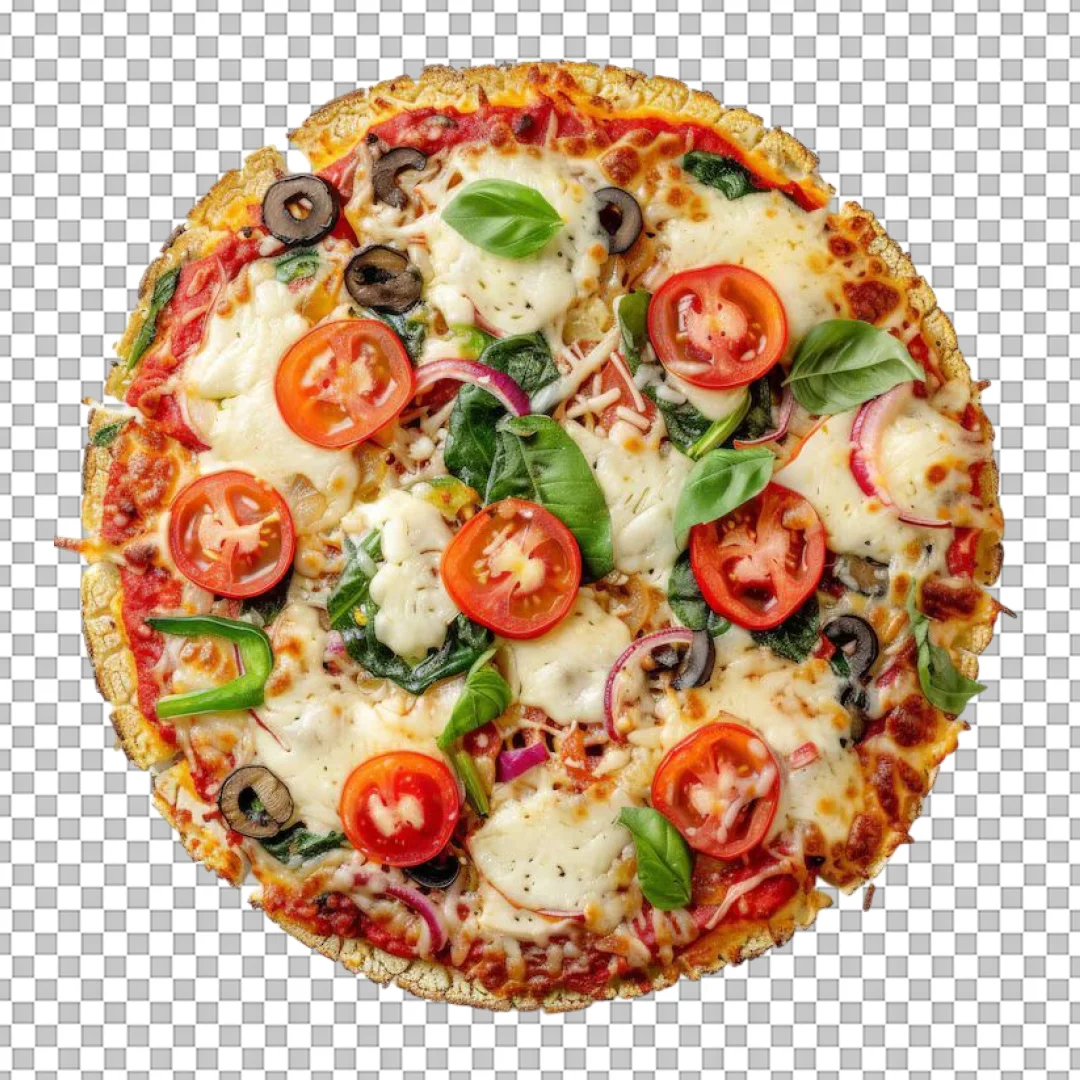 Cauliflower Crust Veggie Pizza PNG