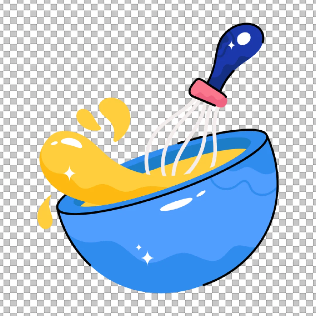 Whisking in a Blue Bowl PNG