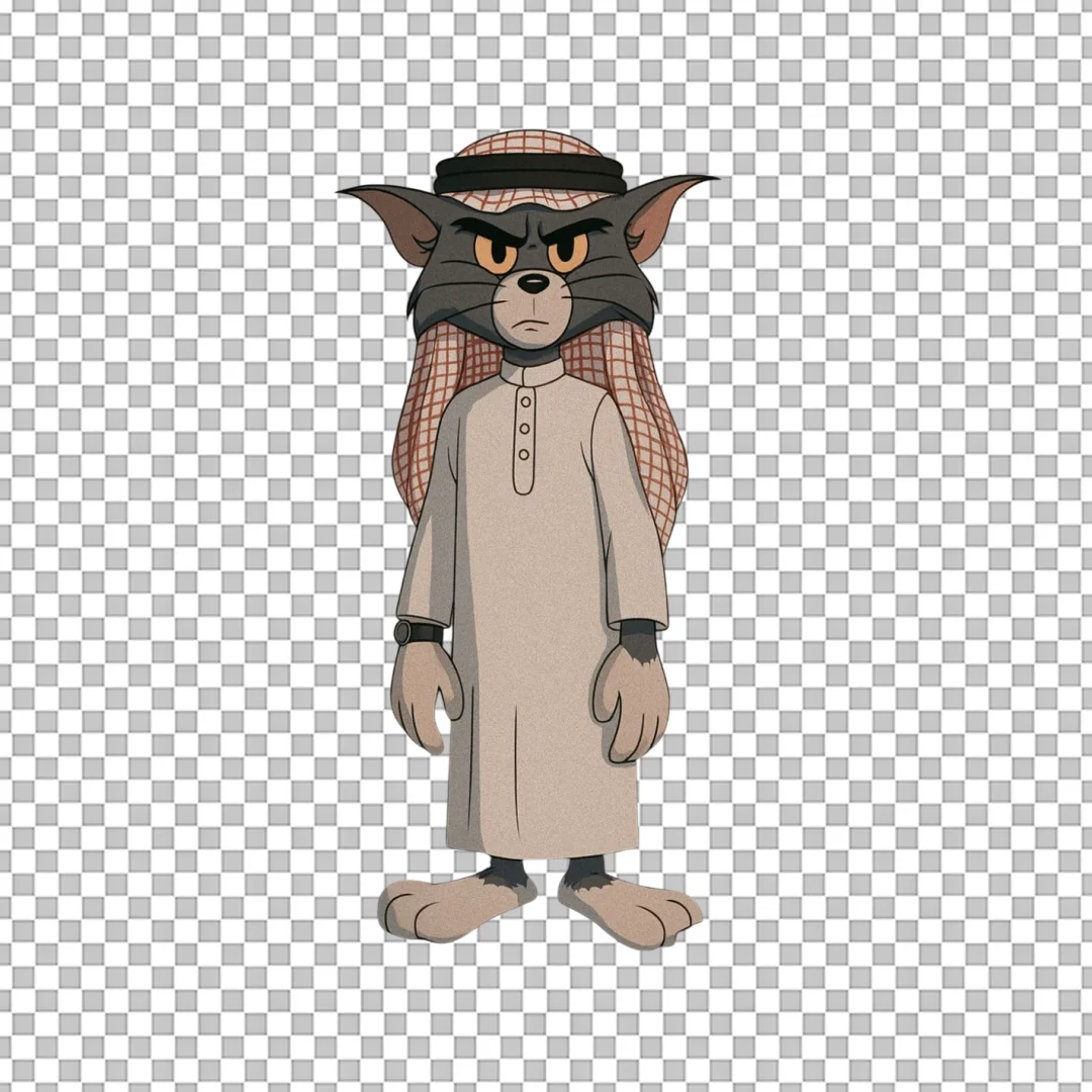 Tom Cat in Arab Attire PNG