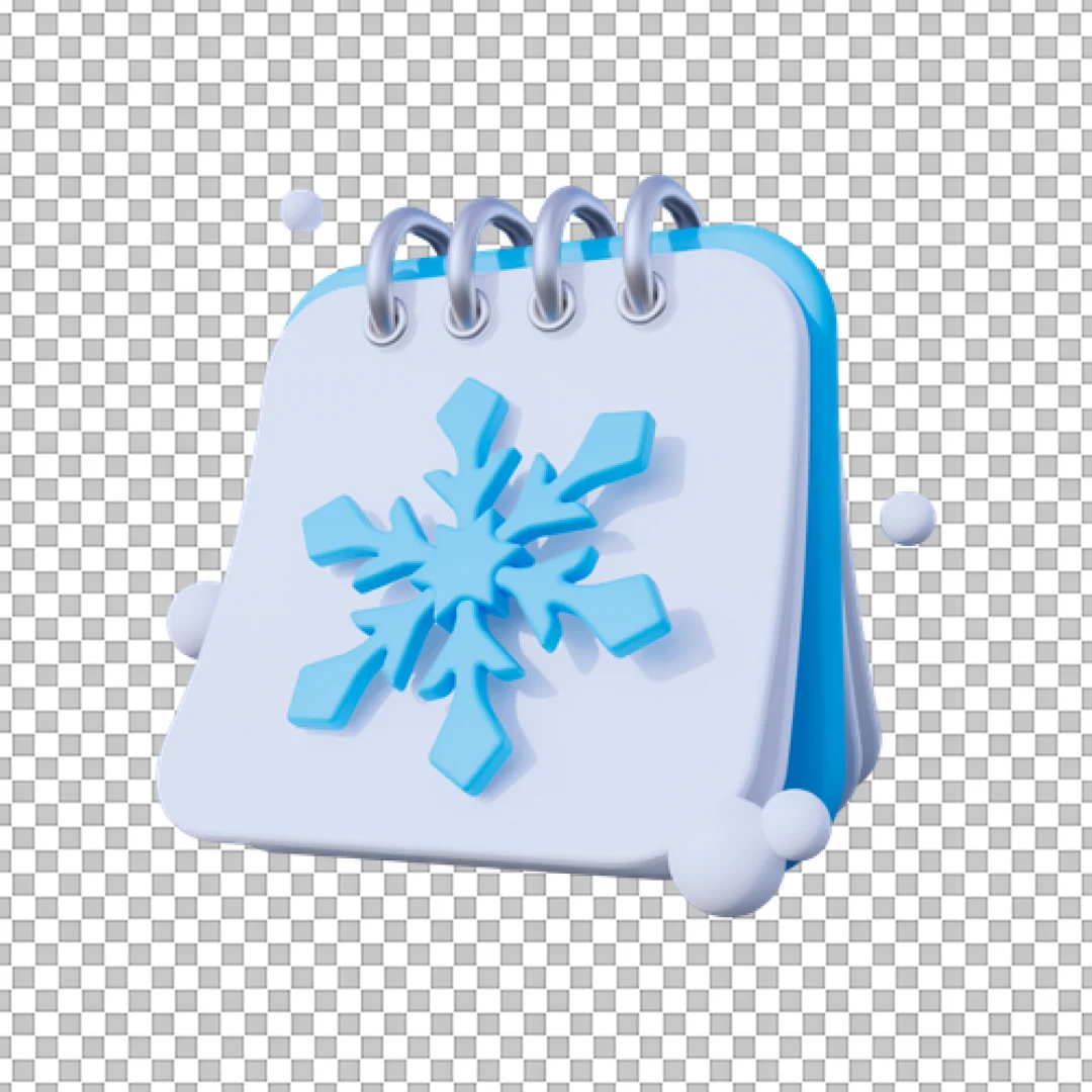 Winter Calendar With Snowflake 3D Icon PNG