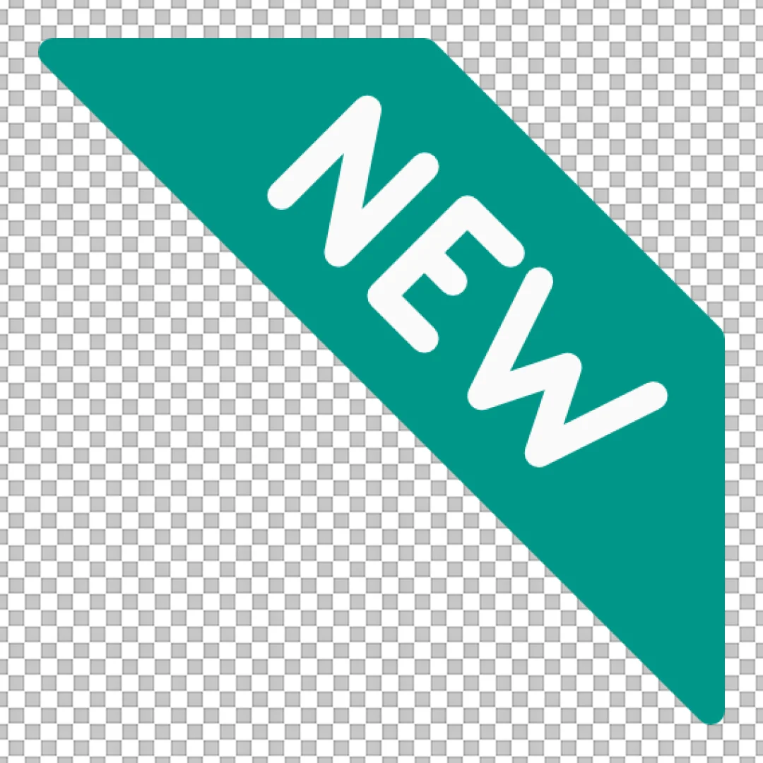 Teal Diagonal NEW Ribbon Graphic Icon