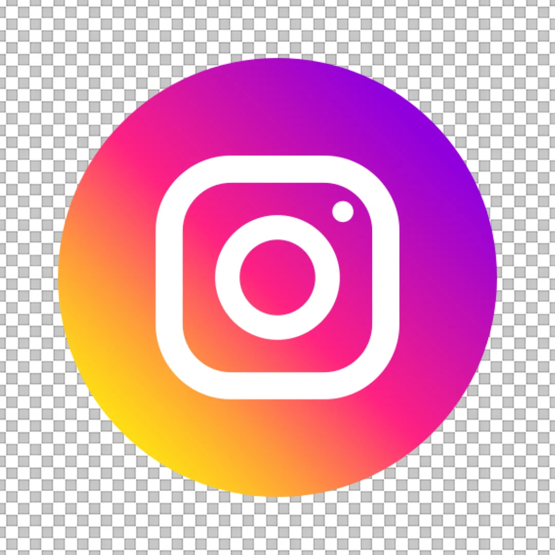 Instagram App Icon Logo on Gradient Circle Background