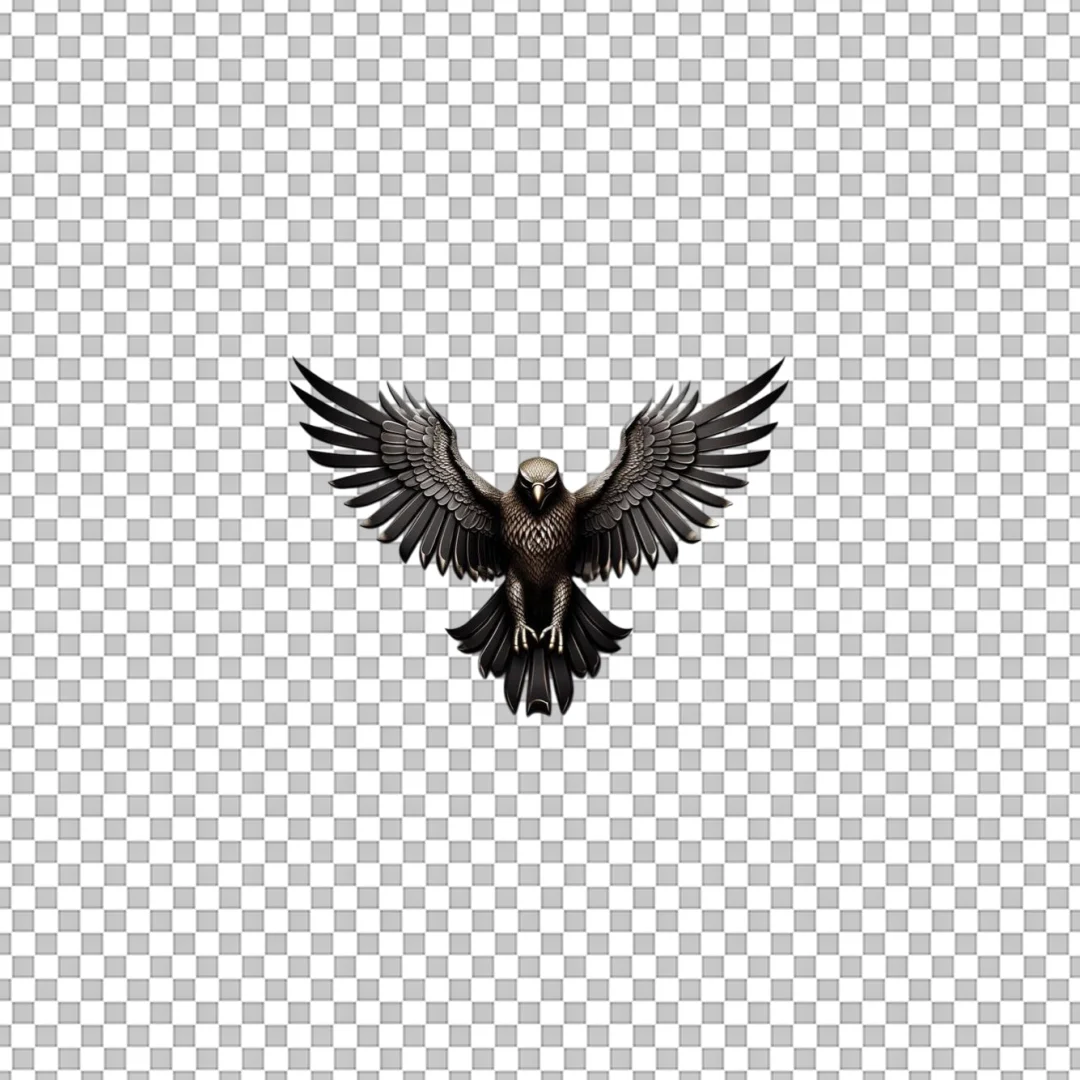 Metallic Bronze Spread Eagle Emblem PNG