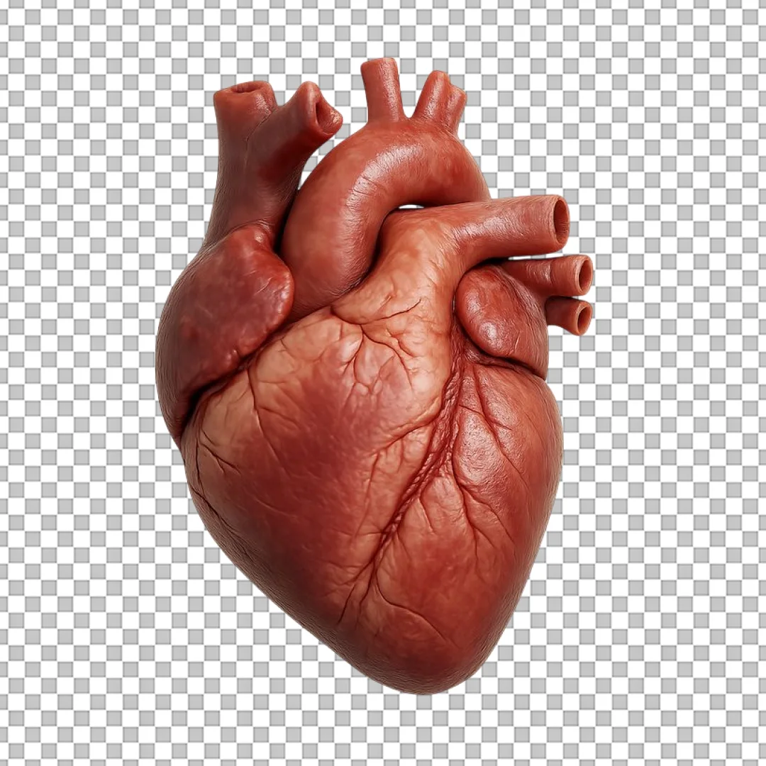 Realistic Anatomical Human Heart PNG