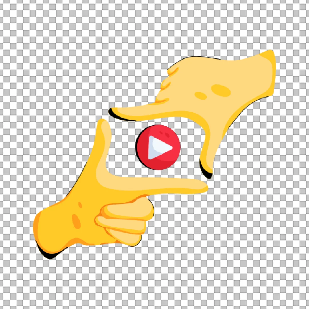 Hands Framing Play Button Icon PNG
