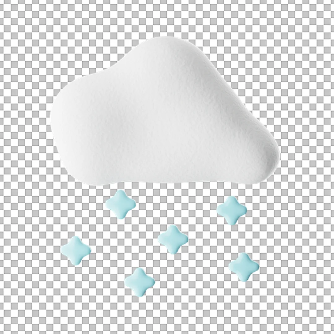 Cloud with Diamond Snowflakes PNG