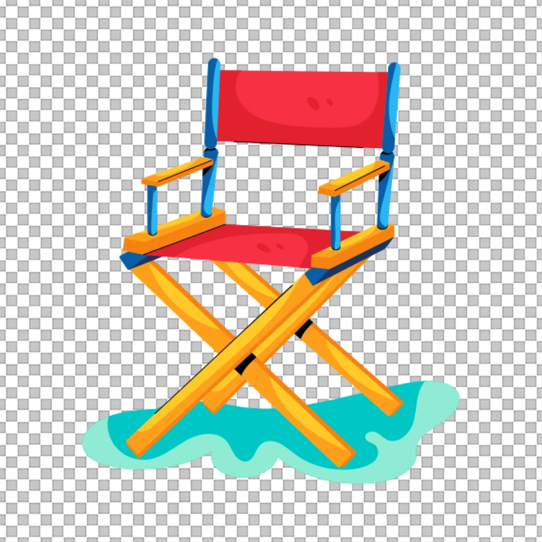 Red Director's Chair Illustration PNG
