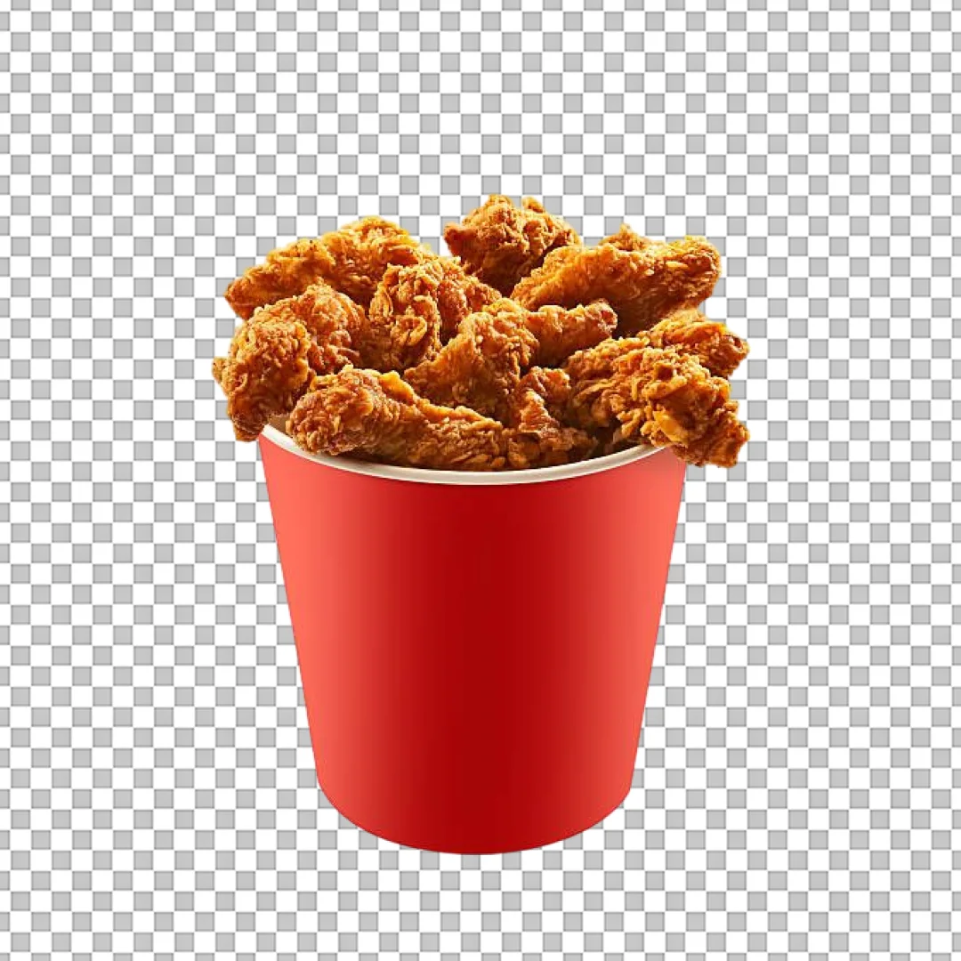 Bucket of Fried Chicken Wings PNG