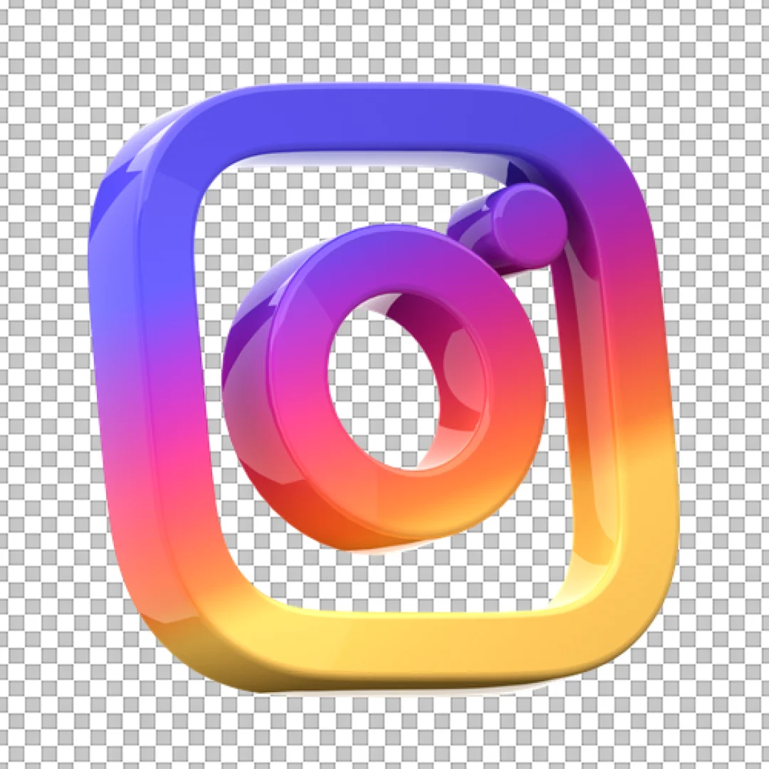 3D Hollow Instagram Logo Frame PNG