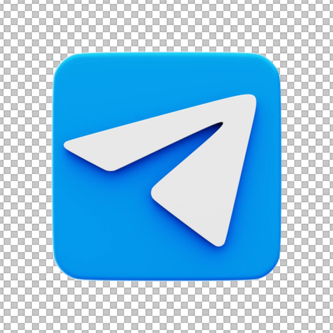 3D Blue Telegram Icon PNG