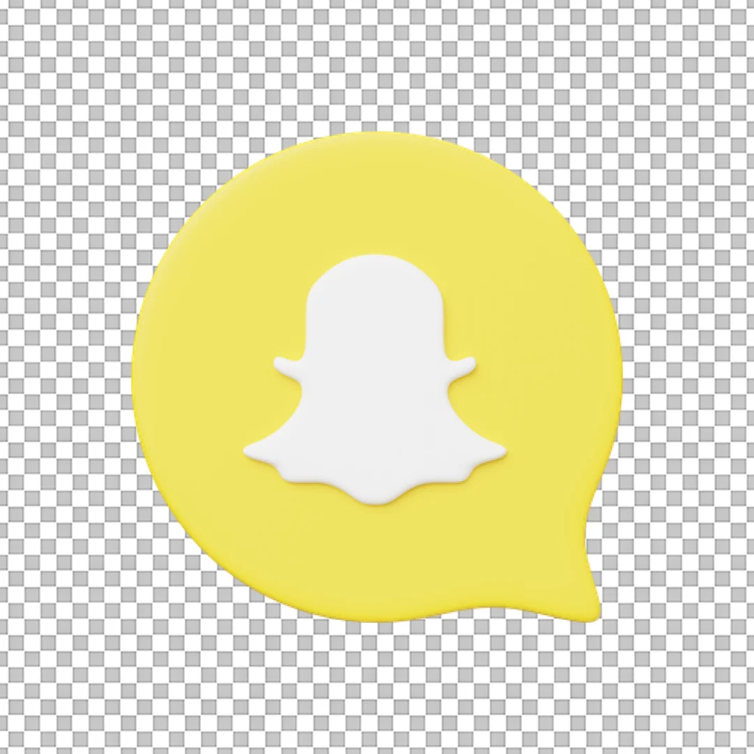 3D Snapchat Speech Bubble Icon PNG