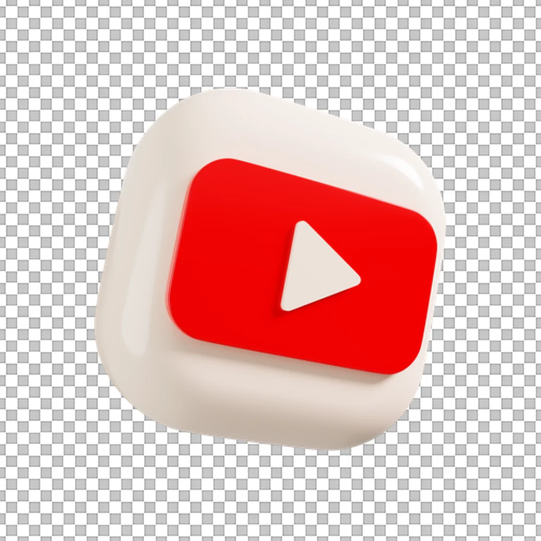 White Block YouTube Logo with Red Screen PNG