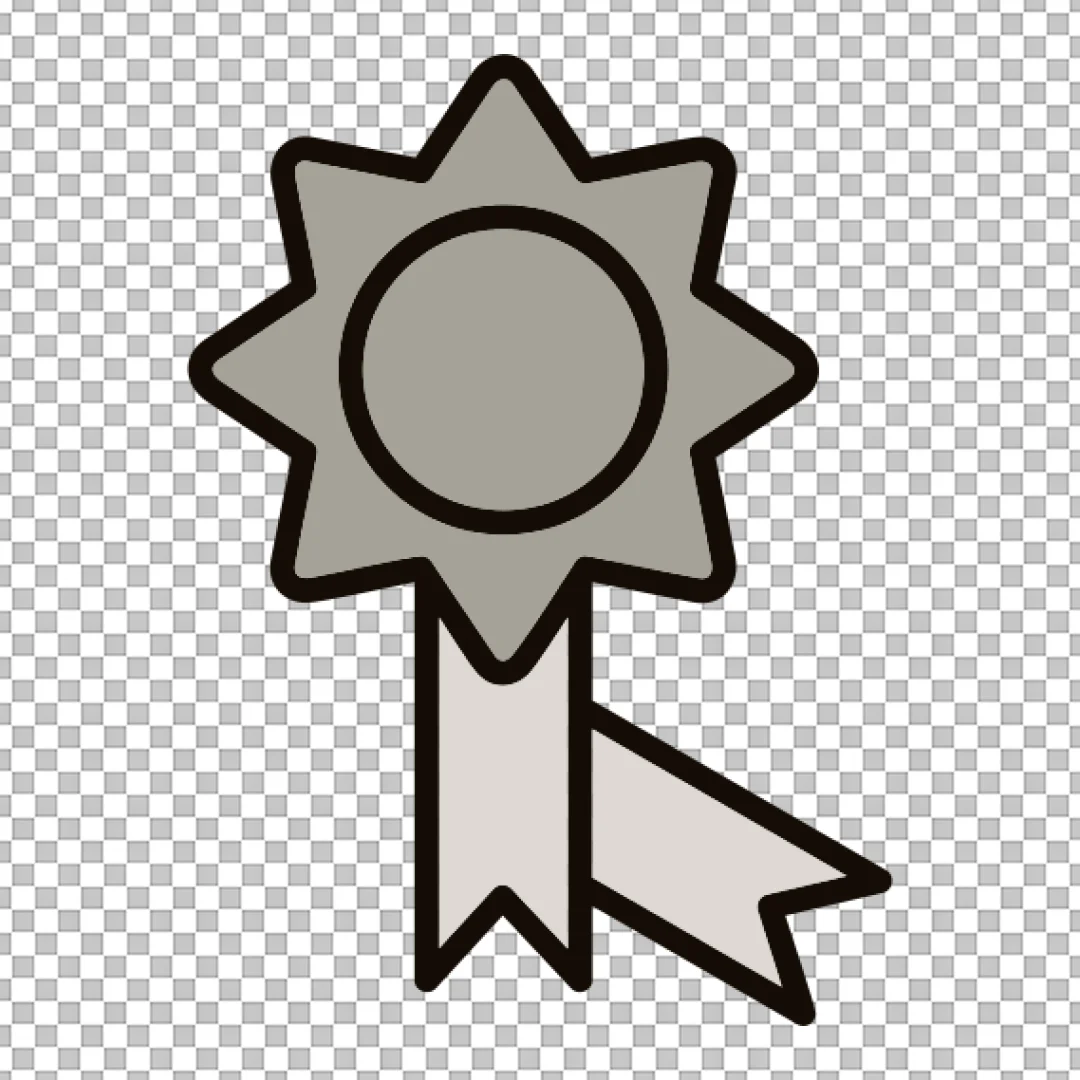 Silver Rosette Award Ribbon Icon