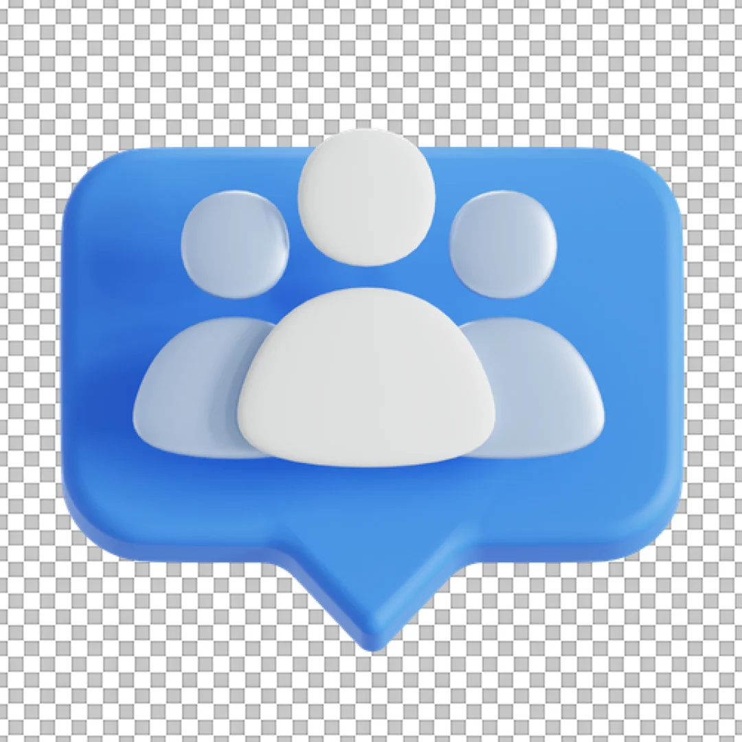 Blue Group Chat Icon PNG