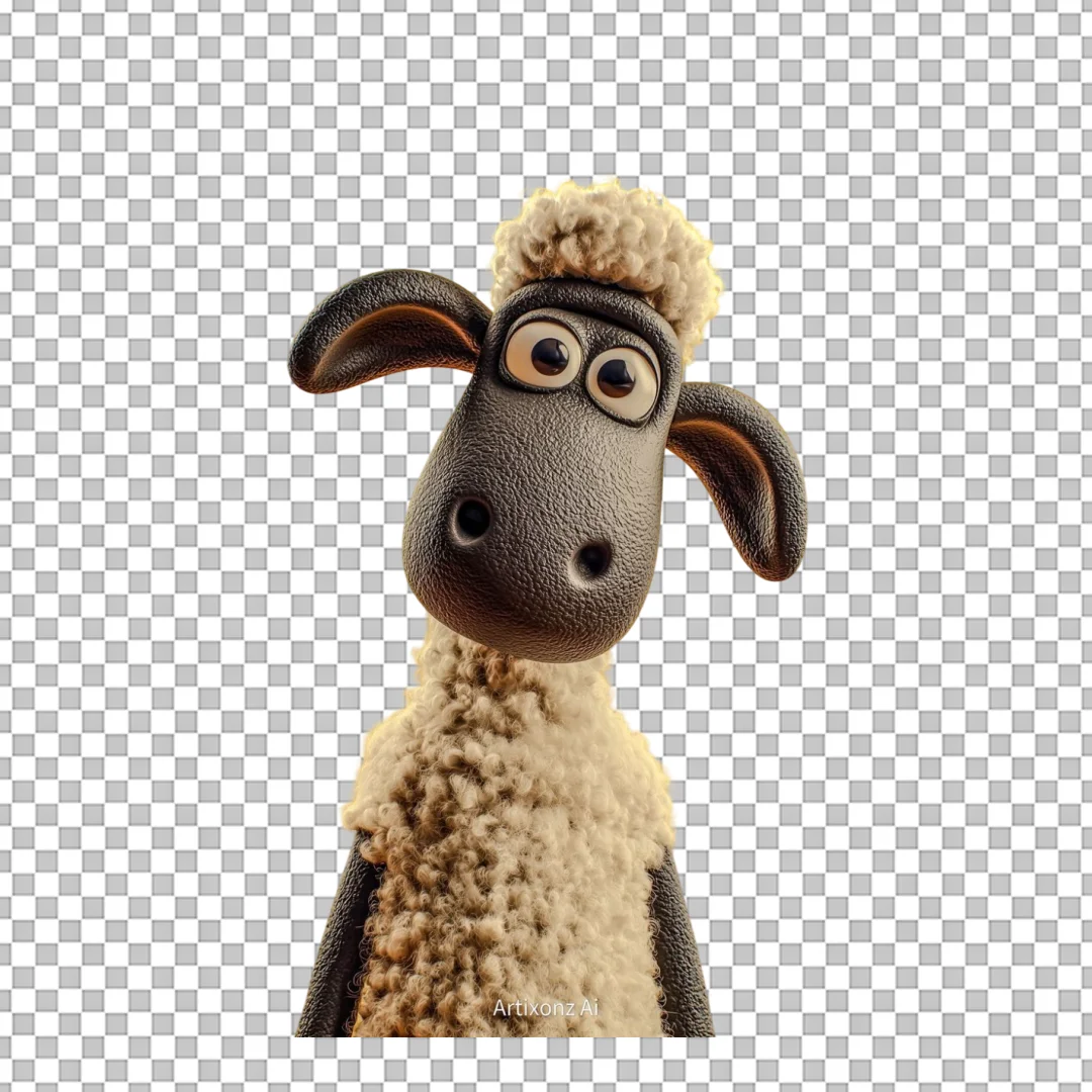 Funny Sheep Character Close Up PNG