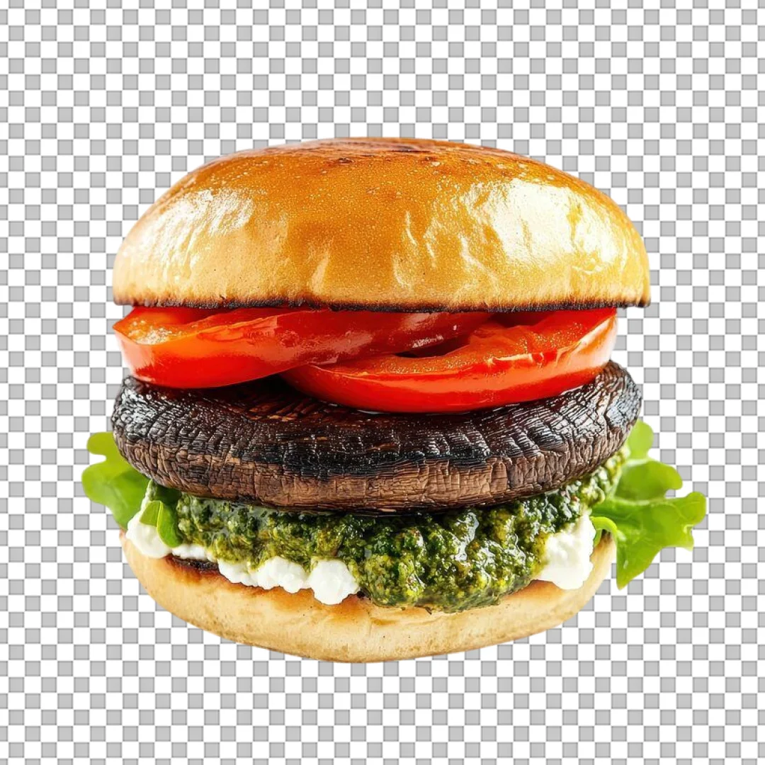 Portobello Mushroom Burger PNG