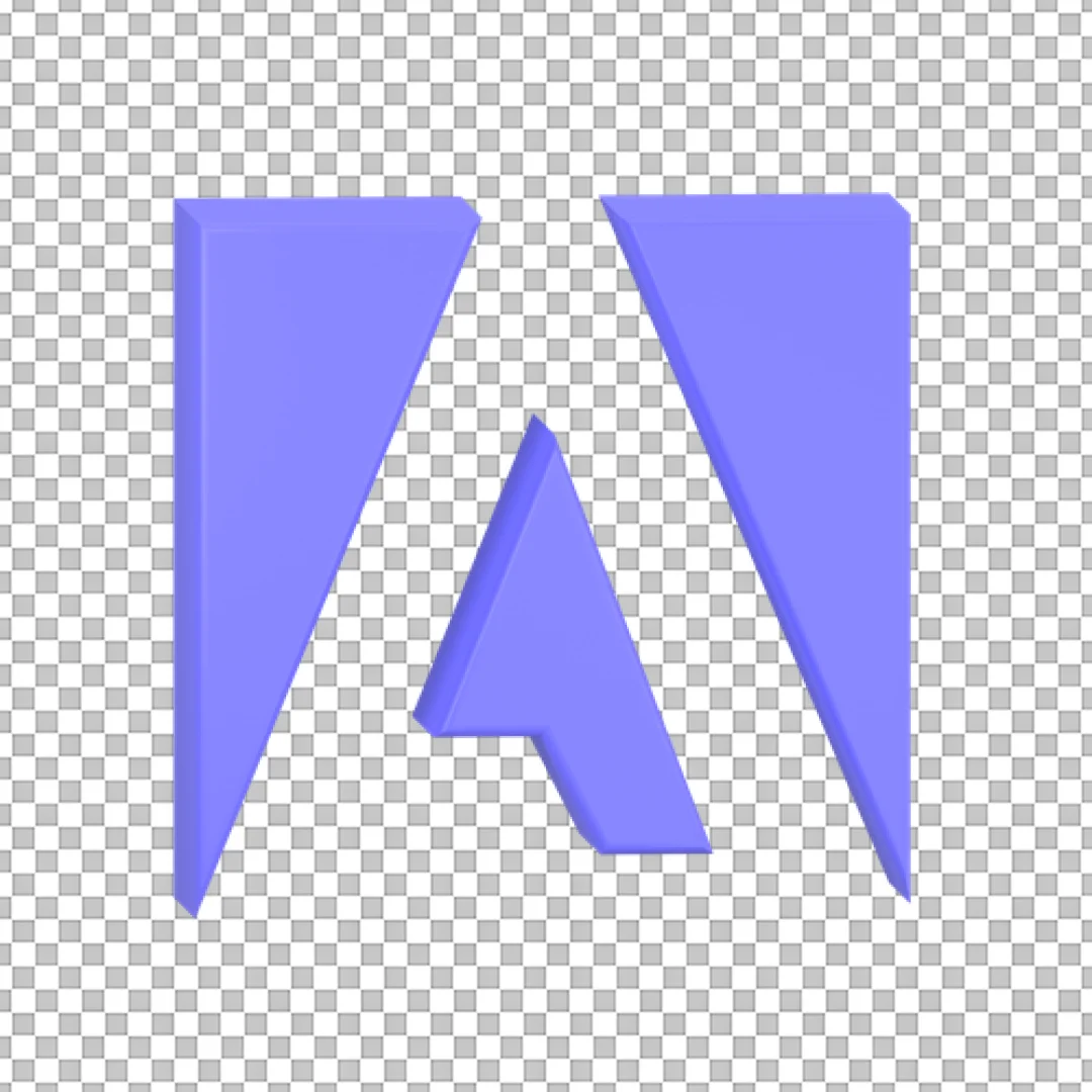 Purple 3D Adobe Creative Cloud Logo PNG