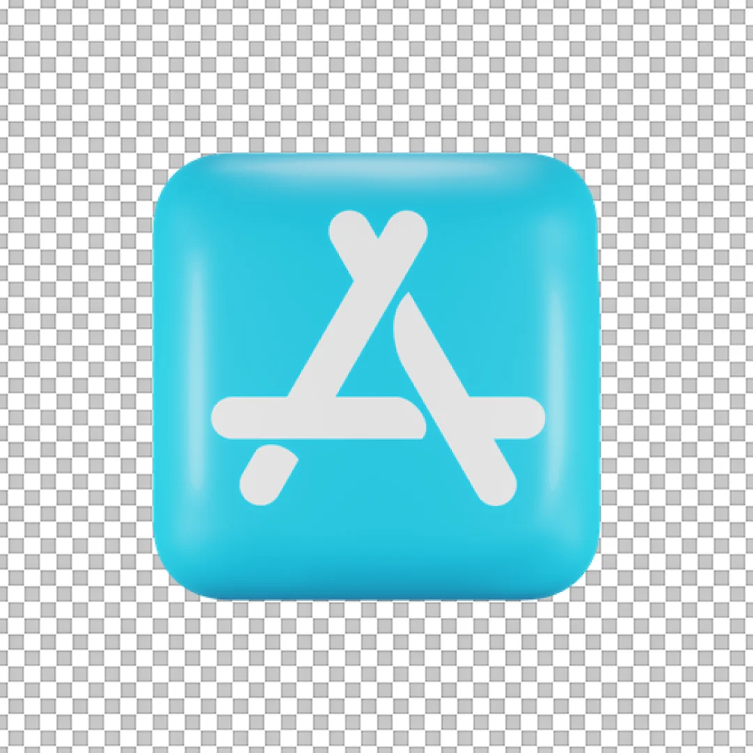 Cyan App Store Logo 3D Icon PNG