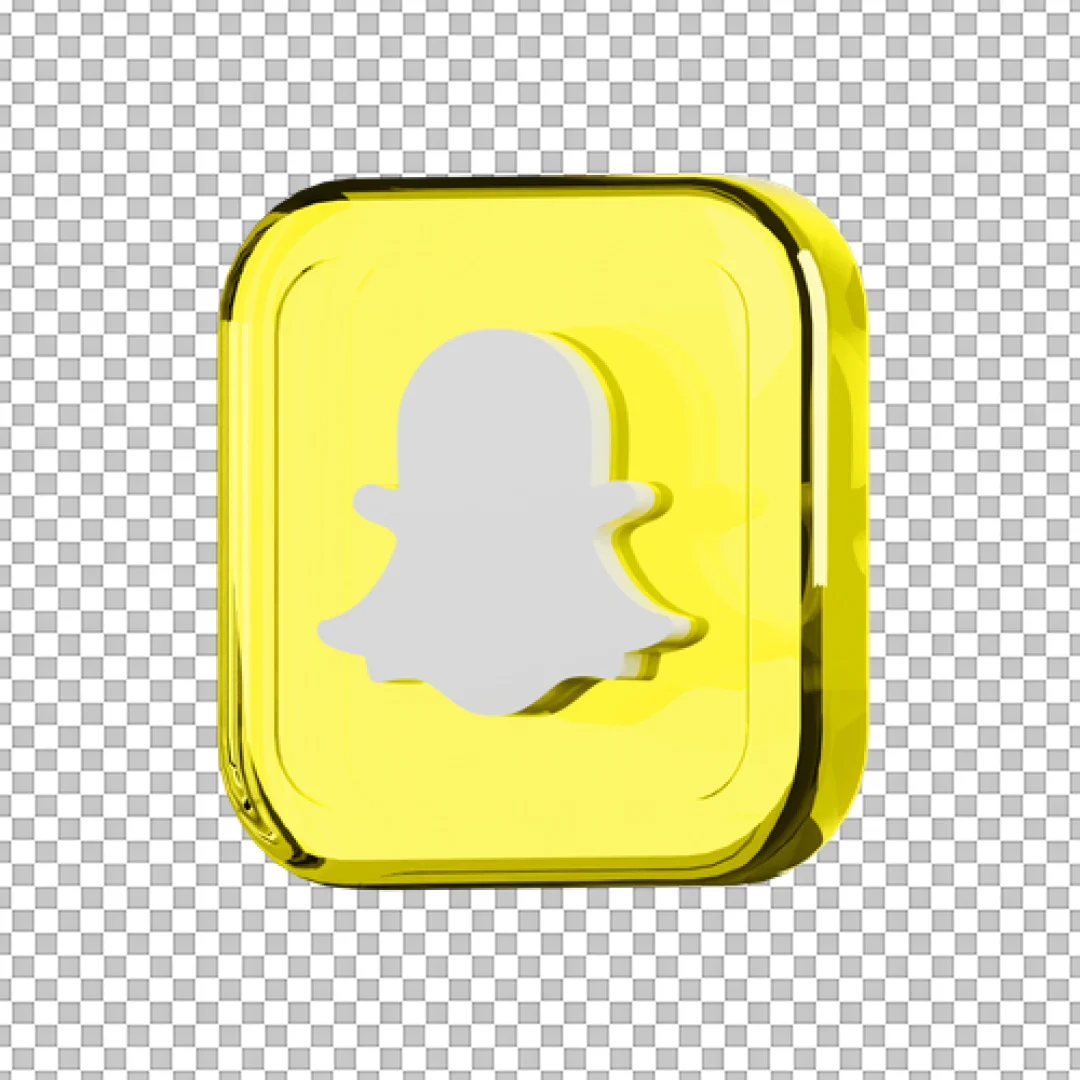 3D Gold Glass Snapchat Icon PNG