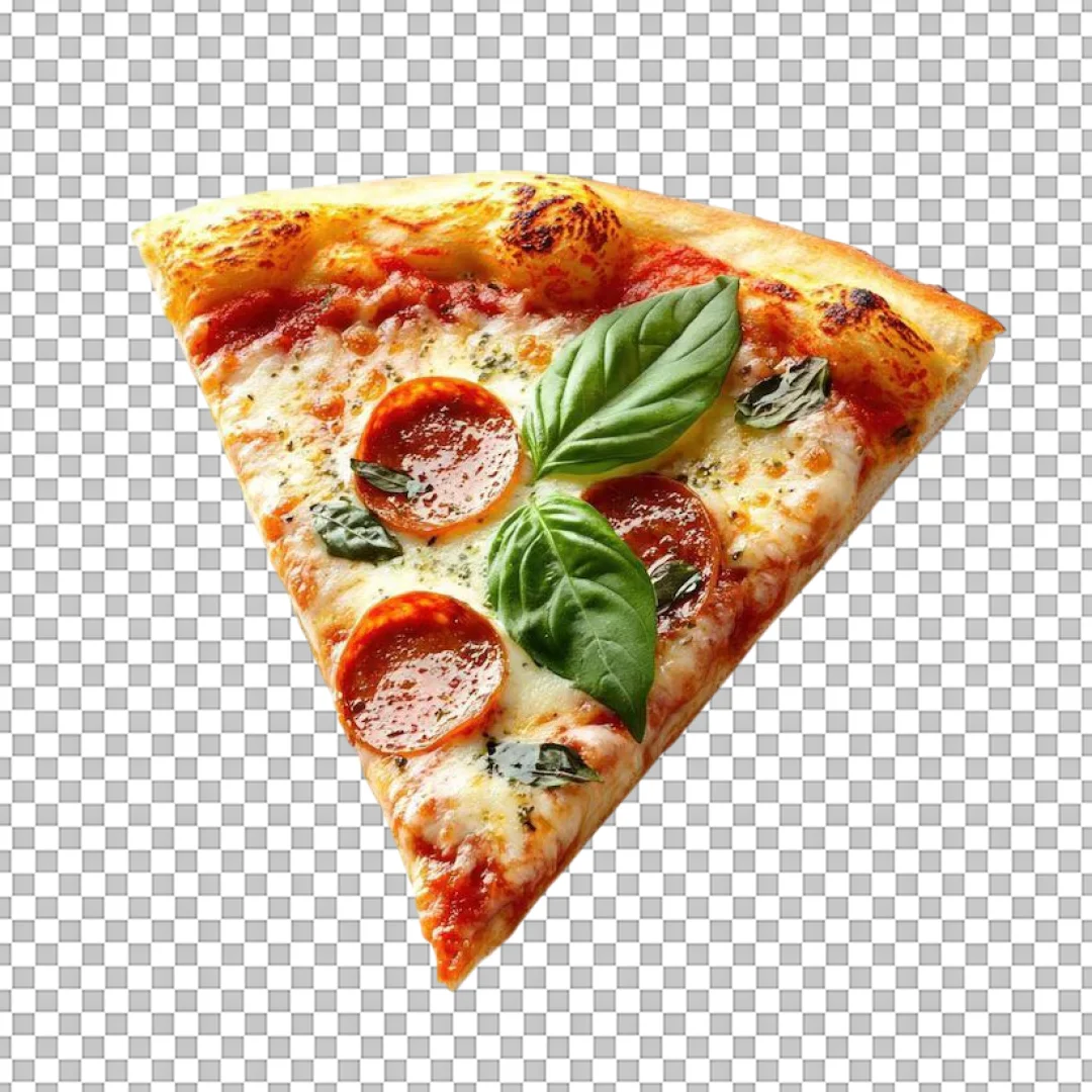 Pepperoni Basil Slice PNG