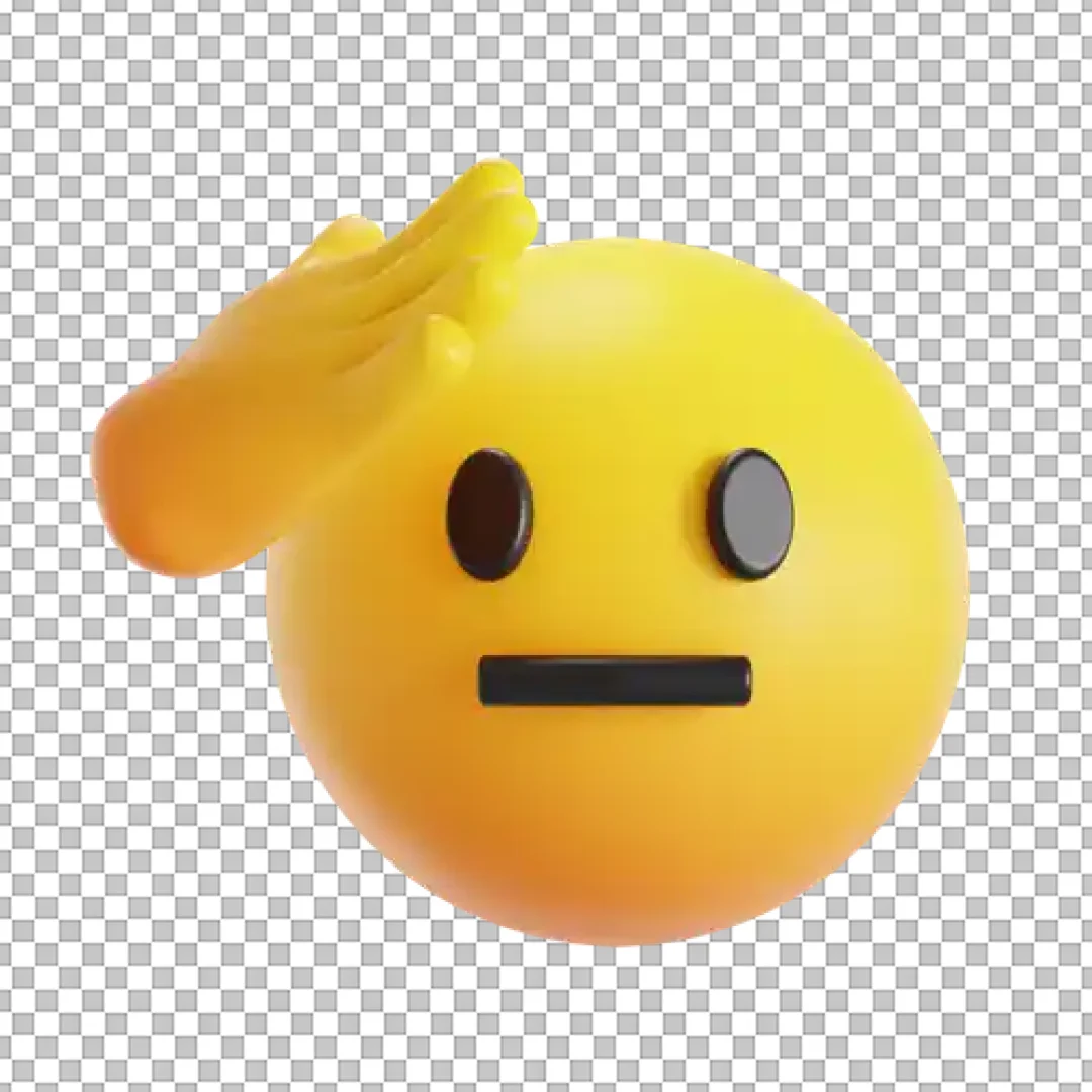 3D Saluting Emoji Icon Representing Respect, Agreement, or Obedience