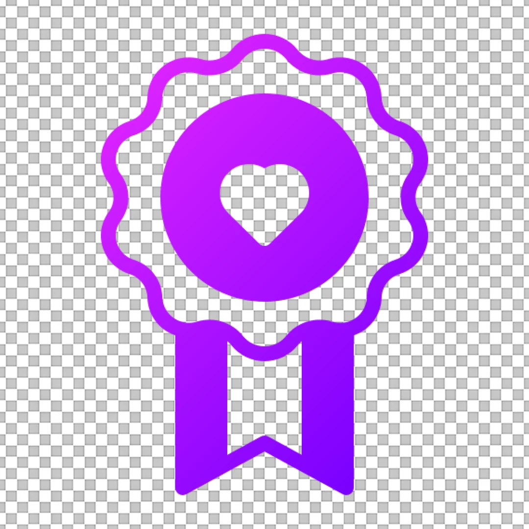 Premium Favorite Rosette Award Icon in Purple Gradient