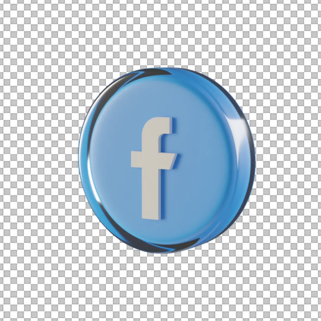 Blue Glass Button Facebook Logo PNG