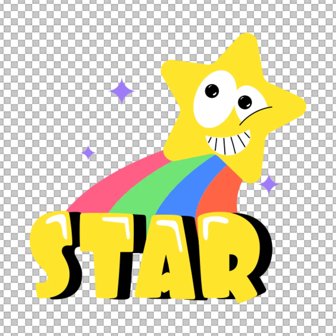 Cartoon Shooting Star Character Illustration PNG