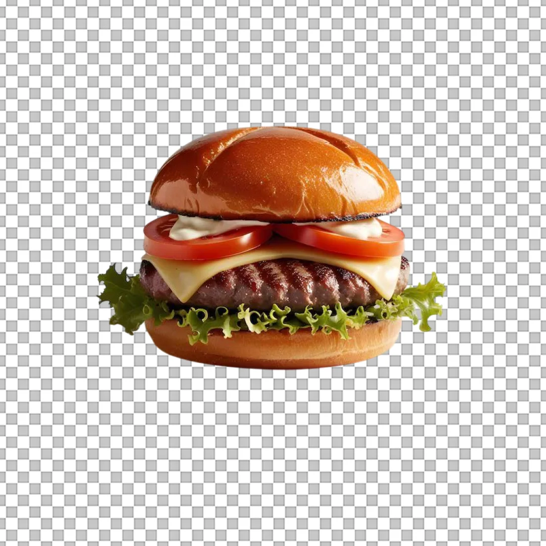 Beef Burger with Mayo Tomato PNG